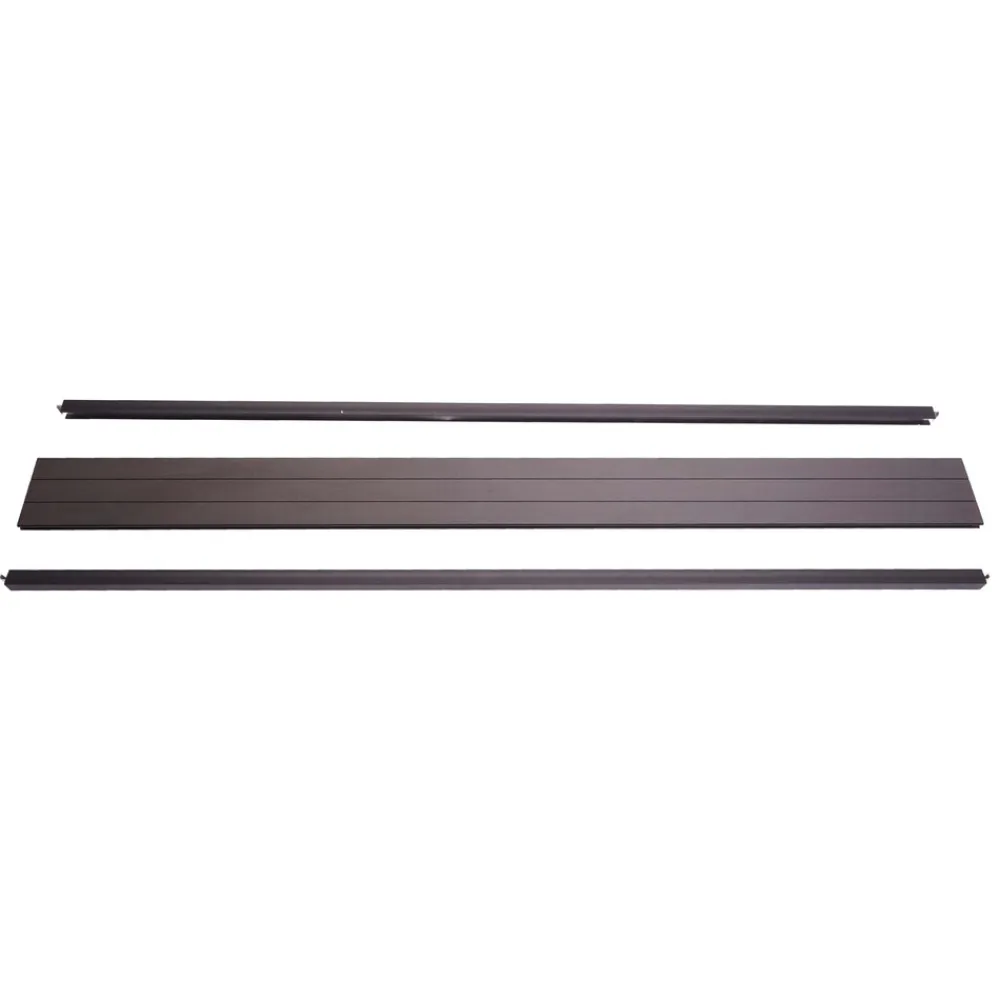 Abschluss-Set für WPC-Sichtschutz Savoie, Abschlussprofil Windschutz, Alu-Pfosten ~ 180cm, anthrazit ^ MCW Best