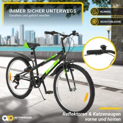 Actionbikes Kinderfahrrad Arrow 24 Zoll, Gangschaltung, V-Brake-Bremsen, verstellbar, Diamantrahmen ^ Actionbikes Motors Sale