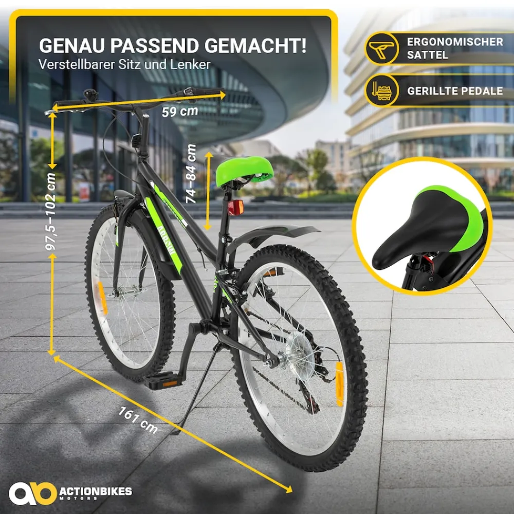 Actionbikes Kinderfahrrad Arrow 24 Zoll, Gangschaltung, V-Brake-Bremsen, verstellbar, Diamantrahmen ^ Actionbikes Motors Sale