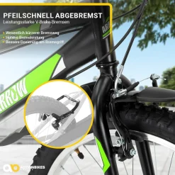 Actionbikes Kinderfahrrad Arrow 24 Zoll, Gangschaltung, V-Brake-Bremsen, verstellbar, Diamantrahmen ^ Actionbikes Motors Sale