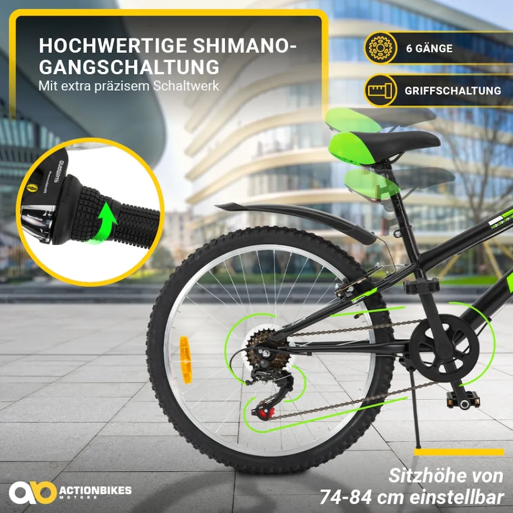 Actionbikes Kinderfahrrad Arrow 24 Zoll, Gangschaltung, V-Brake-Bremsen, verstellbar, Diamantrahmen ^ Actionbikes Motors Sale