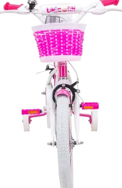 Actionbikes Motors Actionbikes Kinderfahrrad Unicorn 16 Zoll, Pink, Einhorn-Design, Puppensitz, Stützräder, Fahrradkorb Discount