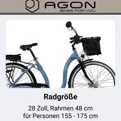 Agon Assist E Bike 28 Zoll Pedelec Damen Elektro Fahrrad 3 Gang Citybike tiefer Einstieg elfenbein Outlet