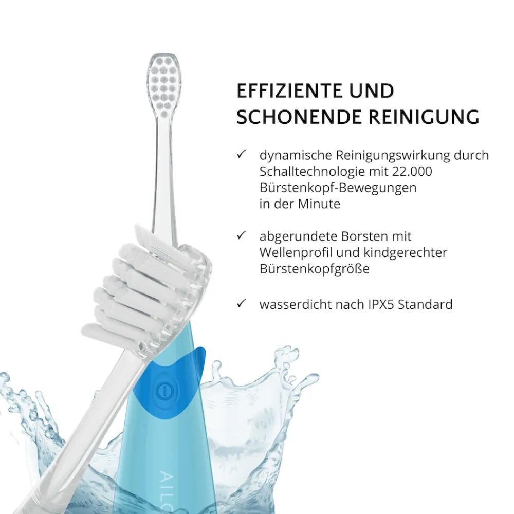 AILORIA Kinder-Schallzahnbürste BUBBLE BRUSH blau Hot