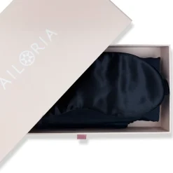 AILORIA Seidenkissenbezug + Maske BEAUTY SLEEP SET (60x40) schwarz Outlet