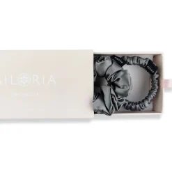 AILORIA Set Scrunchies S und M aus Seide DOUX grau Clearance