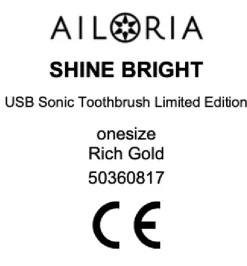 AILORIA USB-Schallzahnbürste Limited Edition SHINE BRIGHT gold Sale