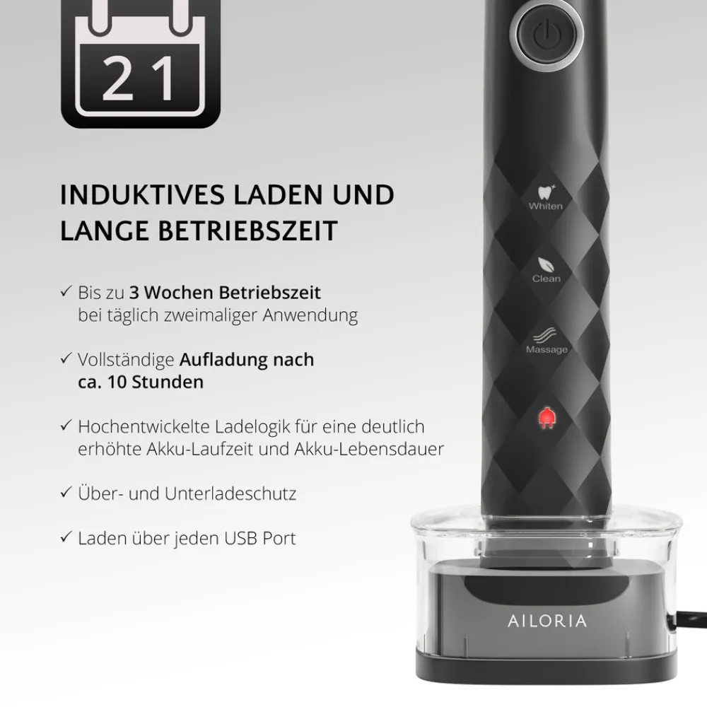 USB-Schallzahnbürste SHINE BRIGHT SET ^ AILORIA Hot