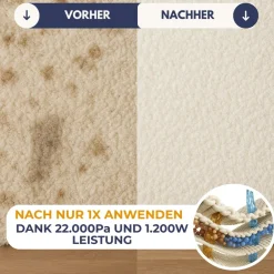 XXL Waschsauger Hydro 7500 +1L Reiniger - 4in1 Polsterreiniger Teppichreiniger - 1200 Watt, 20l Volumen, 22 kPa Saugleistung ^ ALBATROS Clearance
