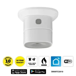 Alecto SMARTCOA10 - Smart-Kohlenmonoxiddetektor, Weiß New