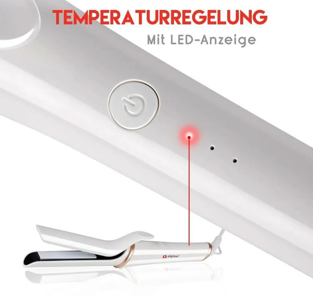 Haarglätter, 25 Watt, Weiß ^ Alpina Outlet
