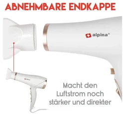 Alpina Haartrockner, 2300 Watt, Weiß/Rose-Gold Discount