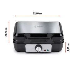 Waffeleisen, 1000 Watt, Scharz-Silber ^ Alpina Outlet