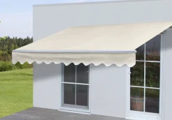 Alu-Markise H792, Gelenkarmmarkise Sonnenschutz 5x3m ~ Acryl Creme ^ MCW