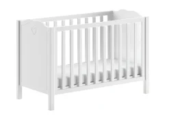AMORI Babybett Liegefläche 60 x 120 cm, Lattenrost verstellbar, Weiß lackiert ^ vipack Discount