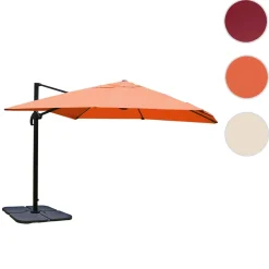 Ampelschirm -A96, Gastronomie Sonnenschirm, 3x3m (Ø4,24m) Polyester/Alu 23kg ~ terracotta ohne Ständer ^ MCW Discount