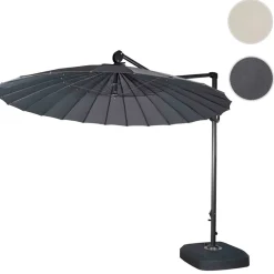 Ampelschirm -A34, Sonnenschirm mit Ständer/Schutzhülle, drehbar rollbar Ø 2,8m Polyester Alu/Stahl 25kg ~ anthrazit ^ MCW Clearance