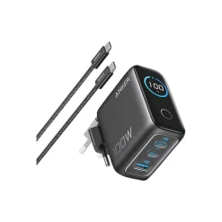 Nano 100W 3-Port Ladegerät, inklusive USB-C Kabel, 2x USB-C, 1x USB-A, Schwarz ^ ANKER Outlet
