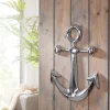 Anker Wanddeko Aluminium Silber 62x40cm Maritim Wanddeko Dekoanker Nautik ^ Finebuy Discount