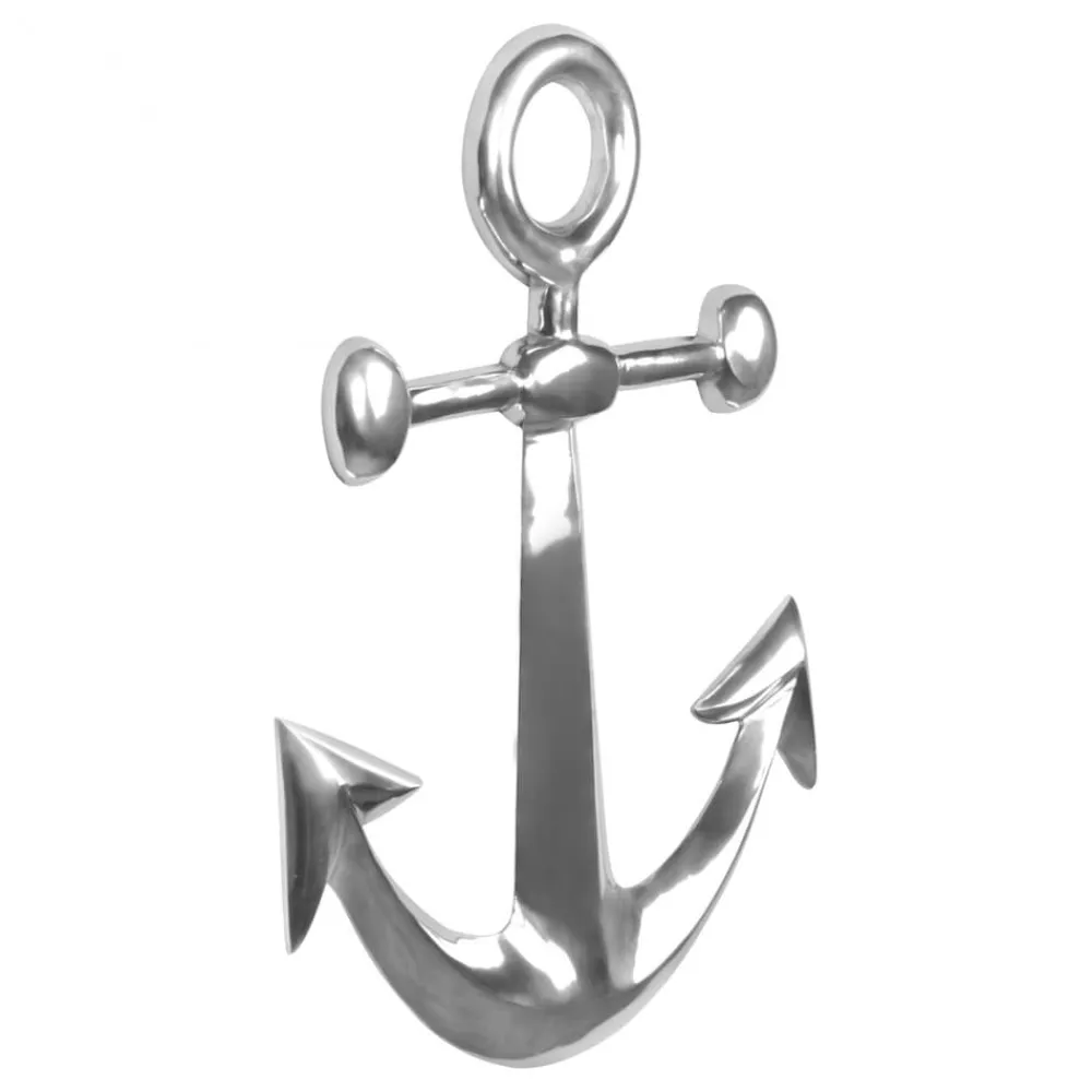 Anker Wanddeko Aluminium Silber 62x40cm Maritim Wanddeko Dekoanker Nautik ^ Finebuy Discount