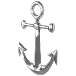Anker Wanddeko Aluminium Silber 62x40cm Maritim Wanddeko Dekoanker Nautik ^ Finebuy Discount