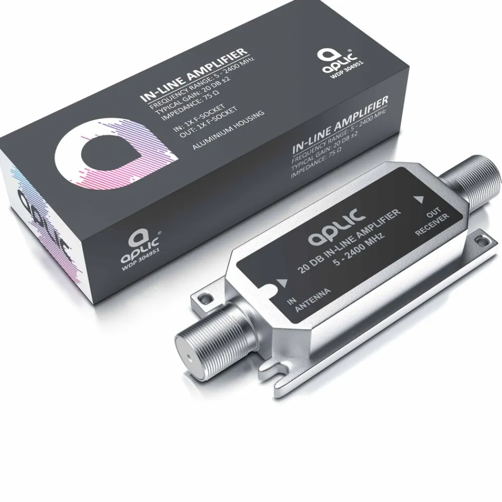 SAT Verstärker 20 dB Inlineverstärker / 5 MHz - 2400 MHz ^ Aplic New