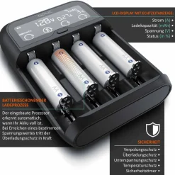Universal Akku Ladegerät mit LCD Display für Li-ion, Ni-MH, Ni-Cd, LiFePo4 Akkus ^ Aplic Online