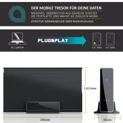 USB 3.0 Festplattengehäuse 3,5 Zoll extern - gebürstetes Aluminium - für SSD und HDD - SATA - UASP - Super Speed 5 Gbit s - Plug and Play ^ Aplic Clearance