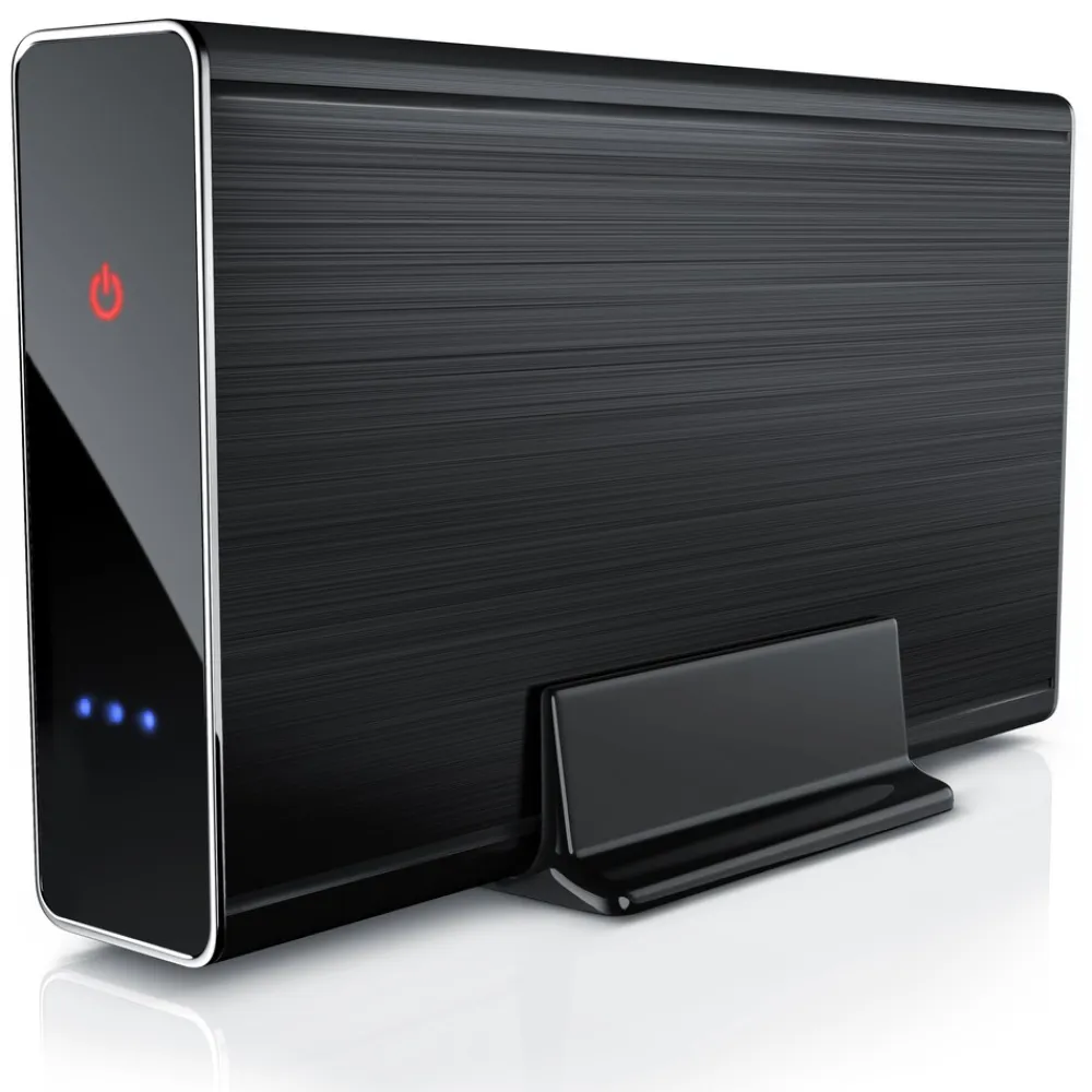 USB 3.0 Festplattengehäuse 3,5 Zoll extern - gebürstetes Aluminium - für SSD und HDD - SATA - UASP - Super Speed 5 Gbit s - Plug and Play ^ Aplic Clearance