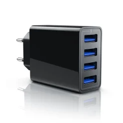 Aplic USB-Ladegerät 5000 mA, 4-Port Netzteil für Handy, Tablet uvm. 5000mA, 2,4A Max. je Port, 25W Clearance