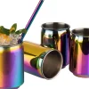 Assheuer APS 4er Set Cocktail Becher 350 ml Regenbogen-Look, Edelstahl Clearance