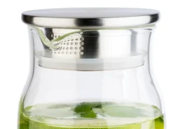 APS 1,5 Liter Glaskaraffe Glas/ Edelstahl ^ Assheuer Discount
