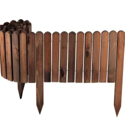 Aquagart Holz Rollzaun Dunkelbraun 30x200 cm Beeteinfassung für Beet-& Rasenabgrenzungen I Flexible Beetumrandung für Wege Sale