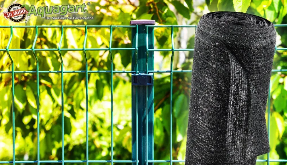 38m Schattiernetz Zaunblende Tennisblende Windschutznetz Sichtschutzzaun 90g 2m ^ Aquagart New