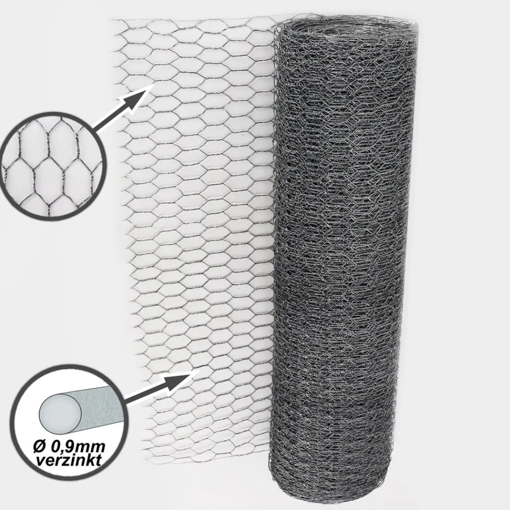 Aquagart 80m Sechseckgeflecht Kaninchendraht Hasengitter Hasendraht 50cm 25mm x 25mm Hot