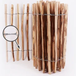 5m Staketenzaun 60cm hoch Lattenabstand 4-6cm Gartenzaun aus Haselnuss Holzzaun ^ Aquagart Discount
