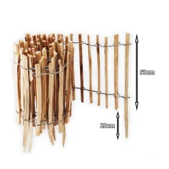 15m Staketenzaun Rollboarder 50cm hoch Lattenabstand 4-6cm Gartenzaun aus Haselnuss Holzzaun ^ Aquagart Sale