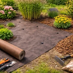 Aquagart 25m x 1m Unkrautvlies 125g/m² Braun – 25 Jahre Garantie, Gartenvlies, wasserdurchlässig & reißfest Discount