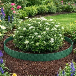 Aquagart Rasenkante Rattanoptik I Grün I 24x80 cm Module I Kunststoff Beeteinfassung für Beet-& Rasenabgrenzungen I Flexible Beetumrandung Online