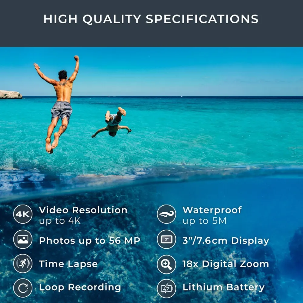 aquapix WDV5630 Unterwasser DV-Camcorder Grau / Blau Clearance