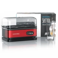 Eierkocher  Edelstahl, 400 W, Warmhaltefunktion, Kipp-Schalter, Härtegrad wählbar, für 6 Eier ^ Arendo Clearance