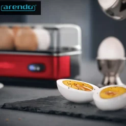 Eierkocher  Edelstahl, 400 W, Warmhaltefunktion, Kipp-Schalter, Härtegrad wählbar, für 6 Eier ^ Arendo Clearance