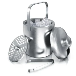 Arendo Eiseimer, Edelstahl, 1,3 l, doppelwandig, mit Deckel