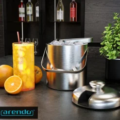 Arendo Eiseimer, Edelstahl, 1,3 l, doppelwandig, mit Deckel