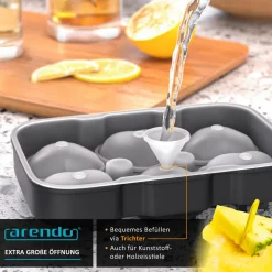 Arendo Eiswürfelform 6x Herzform sechsfach, temperaturbeständig, bis -40°C, (1-tlg), leicht zu lösen, für Cocktails, Obstsaft, Whisky