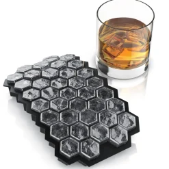 Eiswürfelform 37x Sechseck Eiswürfel mit Deckel, temperaturbeständig, bis -40°C, (1-tlg), Silikon zum leichten Herauslösen, spülmaschinengeeignet ^ Arendo Outlet
