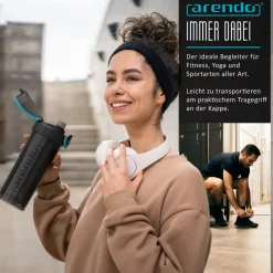 Eiweißshaker 800 ml, Protein Shaker, verschließbar, BPA-frei, spülmaschinengeeignet, Kunststoff, 4-tlg., Sport ^ Arendo Best