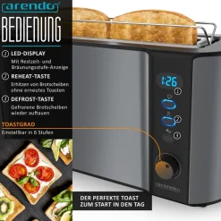 Frühstücks Set in Grau - Wasserkocher / Langschlitz Toaster / Eierkocher ^ Arendo Hot