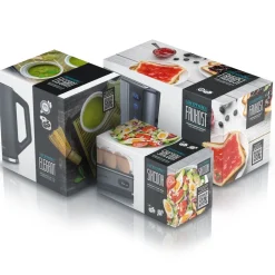 Frühstücks Set in Grau - Wasserkocher / Langschlitz Toaster / Eierkocher ^ Arendo Hot