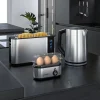 Arendo Frühstücks-Set in silber - Wasserkocher / Toaster / Eierkocher Outlet
